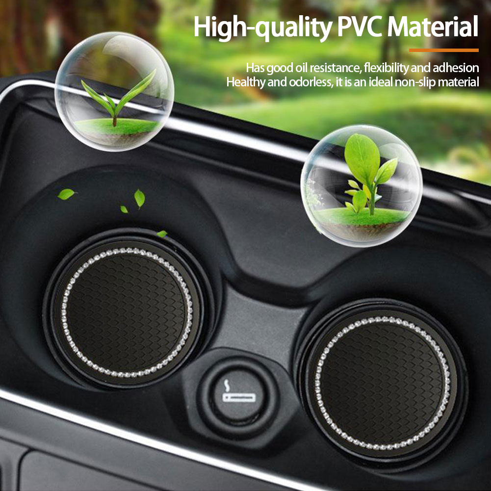 Car Non-slip Water Cup Pad Diamond Rhinestone Bling Decoration Auto Interior Cup Bottle Anti-skid Rubber Mat Car Accessories Car Non-slip Water Cup Pad Diamond Rhinestone Bling Decoration Auto Interior Cup Bottle Anti-skid Rubber Mat Car Accessories