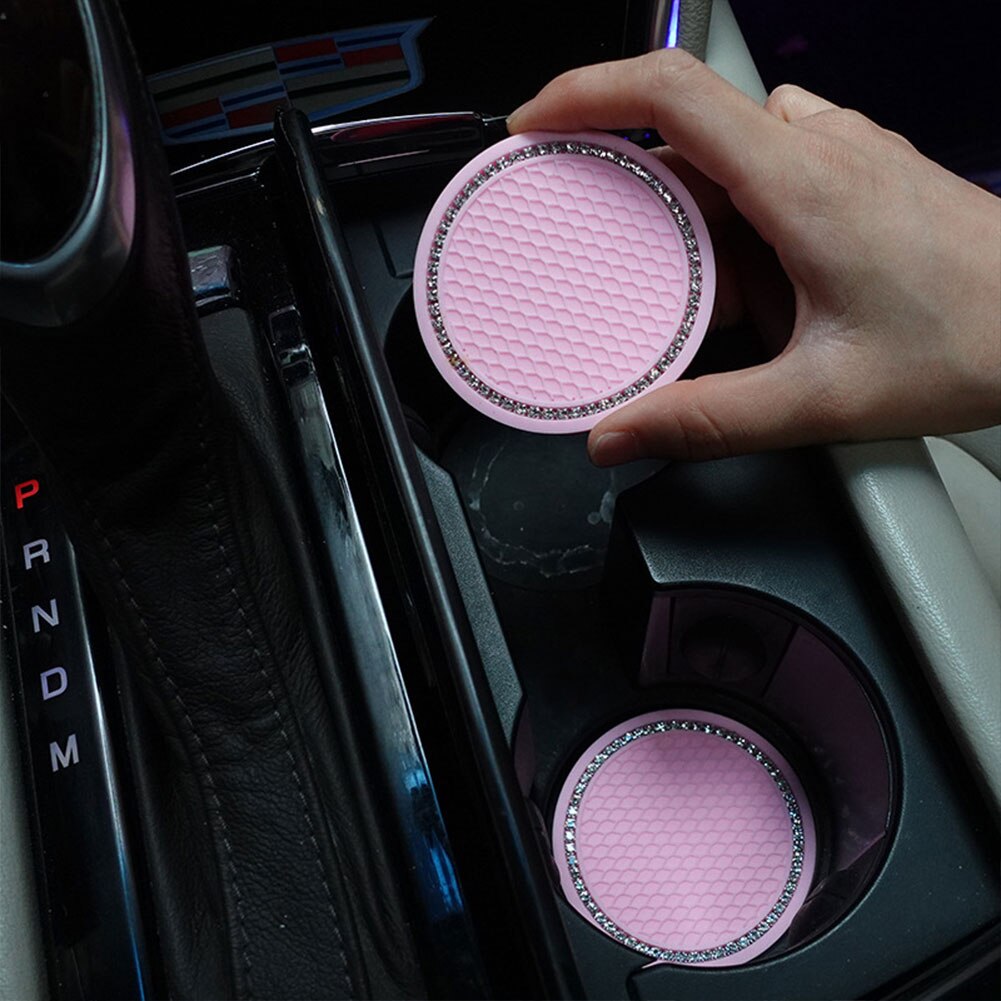 Car Non-slip Water Cup Pad Diamond Rhinestone Bling Decoration Auto Interior Cup Bottle Anti-skid Rubber Mat Car Accessories Car Non-slip Water Cup Pad Diamond Rhinestone Bling Decoration Auto Interior Cup Bottle Anti-skid Rubber Mat Car Accessories
