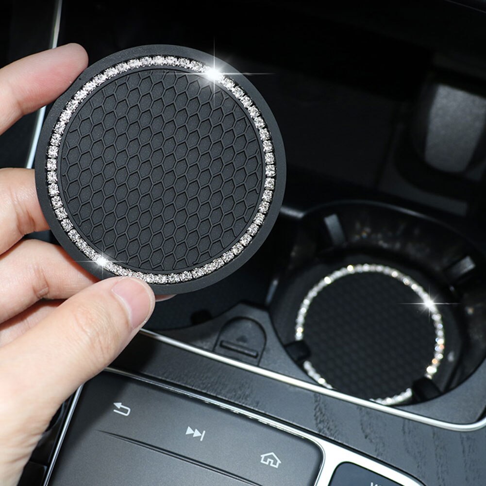 Car Non-slip Water Cup Pad Diamond Rhinestone Bling Decoration Auto Interior Cup Bottle Anti-skid Rubber Mat Car Accessories Car Non-slip Water Cup Pad Diamond Rhinestone Bling Decoration Auto Interior Cup Bottle Anti-skid Rubber Mat Car Accessories