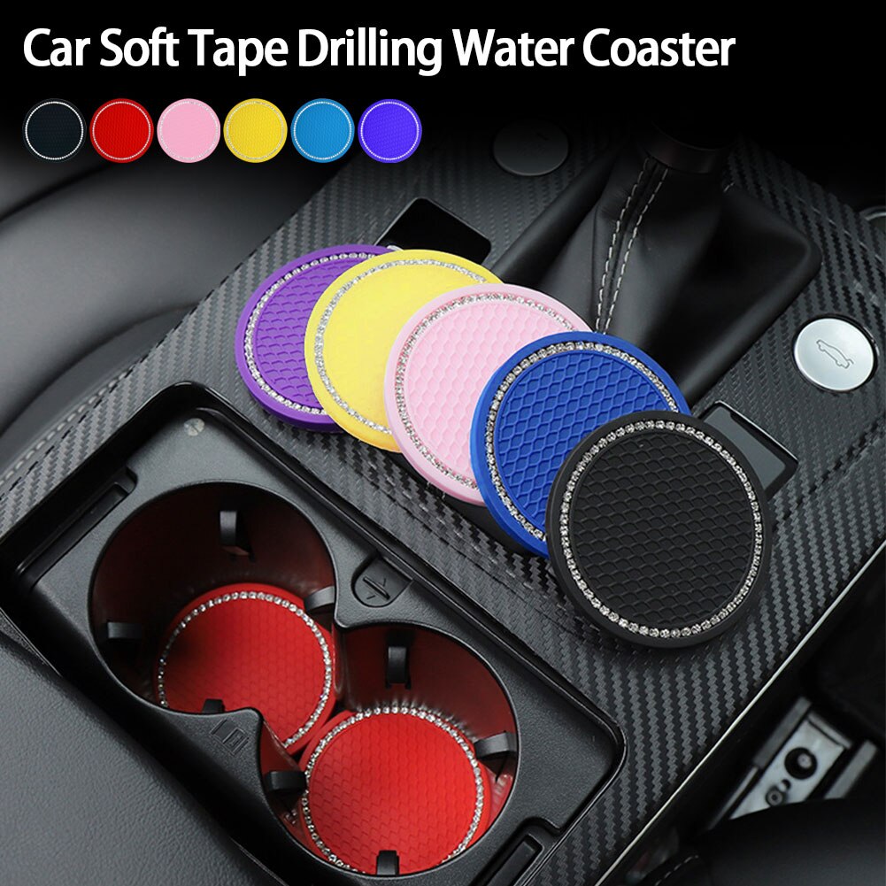 Car Non-slip Water Cup Pad Diamond Rhinestone Bling Decoration Auto Interior Cup Bottle Anti-skid Rubber Mat Car Accessories Car Non-slip Water Cup Pad Diamond Rhinestone Bling Decoration Auto Interior Cup Bottle Anti-skid Rubber Mat Car Accessories