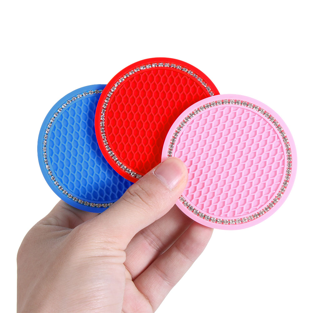 Car Non-slip Water Cup Pad Diamond Rhinestone Bling Decoration Auto Interior Cup Bottle Anti-skid Rubber Mat Car Accessories Car Non-slip Water Cup Pad Diamond Rhinestone Bling Decoration Auto Interior Cup Bottle Anti-skid Rubber Mat Car Accessories